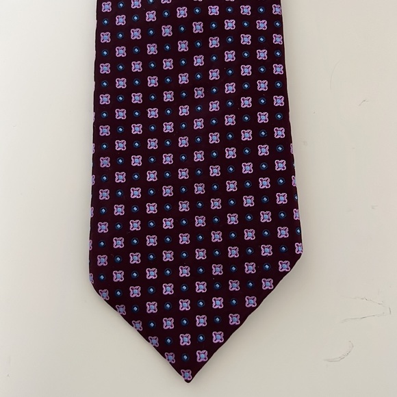 Hugo Boss 100% Silk Maroon Patterned Tie - Picture 1 of 6
